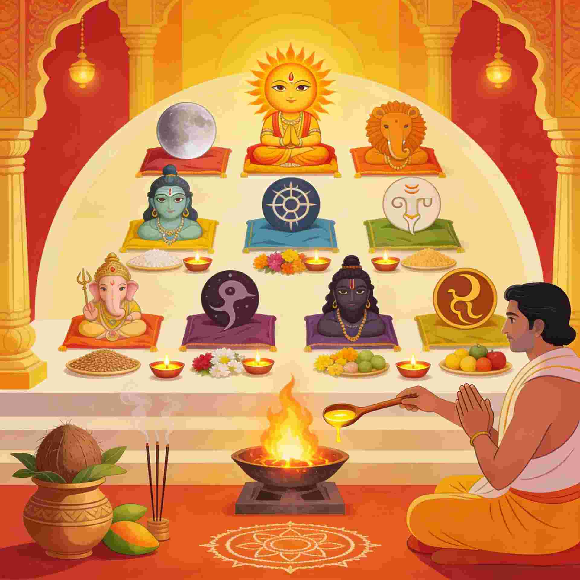 Navgraha Puja – Sacred Vedic Worship for Planetary Harmony and Life Balance